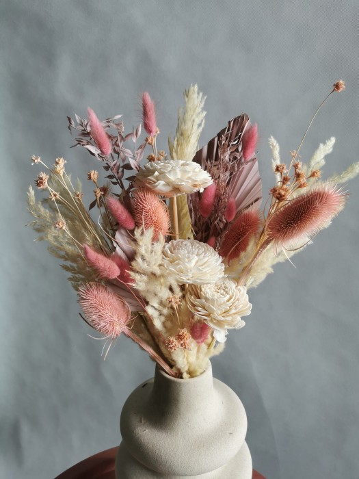 Bukiet suszony kremowo-różowy